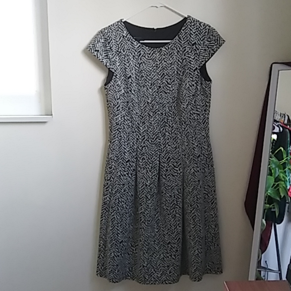 Black and White Ted Tweed Dress